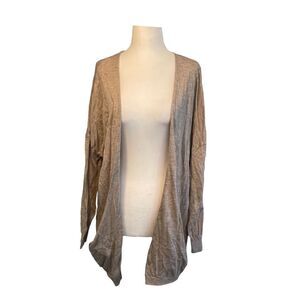 Cyrus Lightweight Cardigan Sweater Oatmeal Tan Long Sleeve Open Front 1X